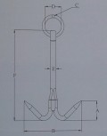 Small M12 Shaft Anchor/Grappling Hook.