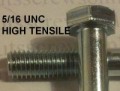 5/16 UNC x 1/2 High Tensile Grade 8 Bolts Zinc Plated