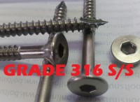 Marine Grade Stainless Steel Batten Screws. Grade 316 A4/70