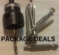 Decking Screw  Kits Includes Drivers Countersink tools and bulk screw quantities.