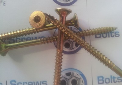 image of gold batten screw.